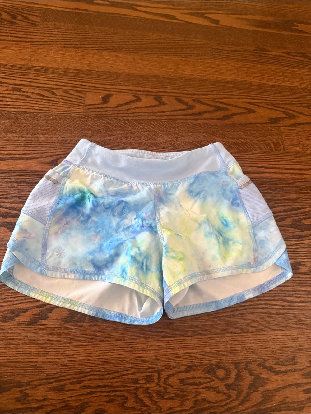 Light Blue Tie-Dye Active Women's Shorts